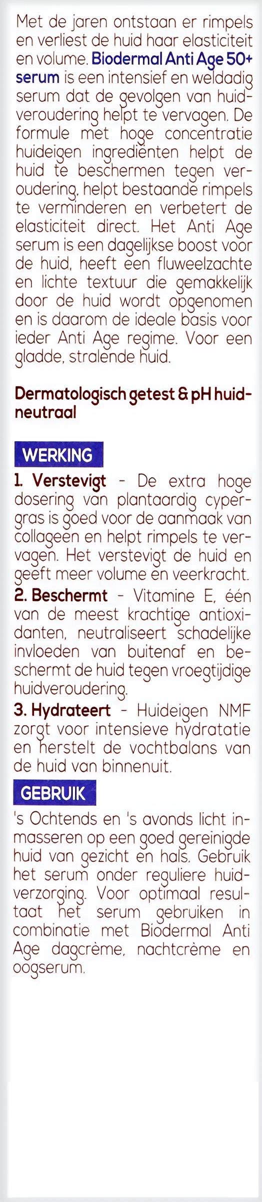 Biodermal Anti Age Gezichtserum - speciaal ontwikkeld tegen huidveroudering - 30ml