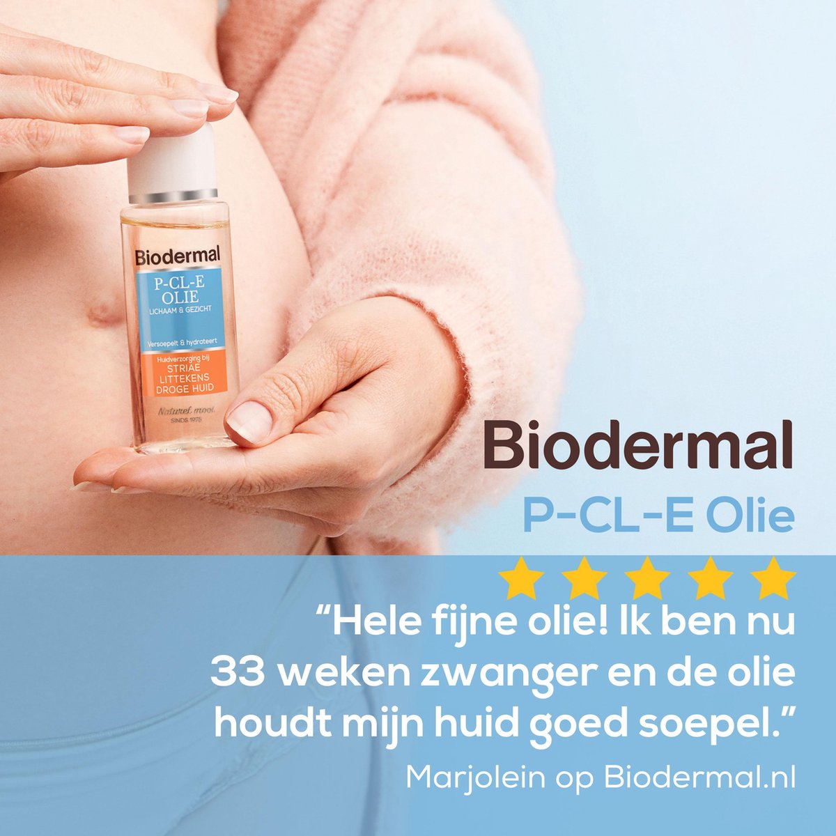 Biodermal P-CL-E Olie - Huidolie - Huidverzorging voor striae, littekens en drog