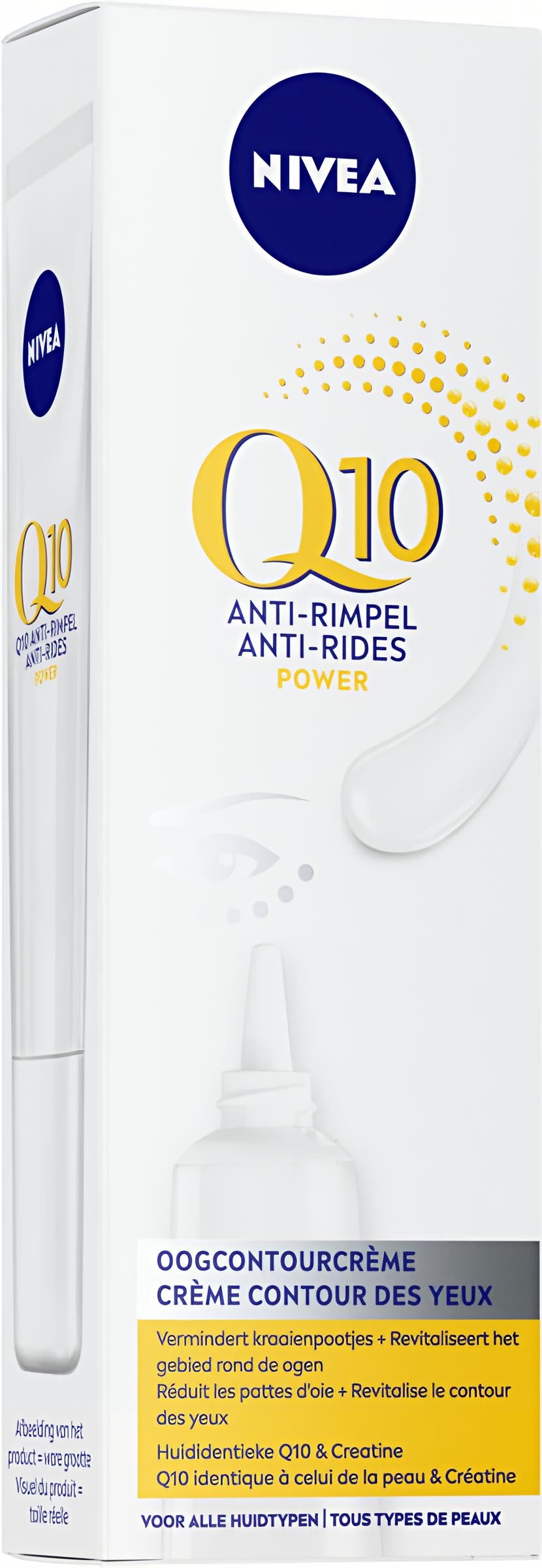 NIVEA Q10 POWER Oogcontourcrème - Alle huidtypen - Oogcrème met Q10 en creatine - Tegen Donkere Kringen en Wallen - Anti Rimpel Eye Cream - 15 ml
