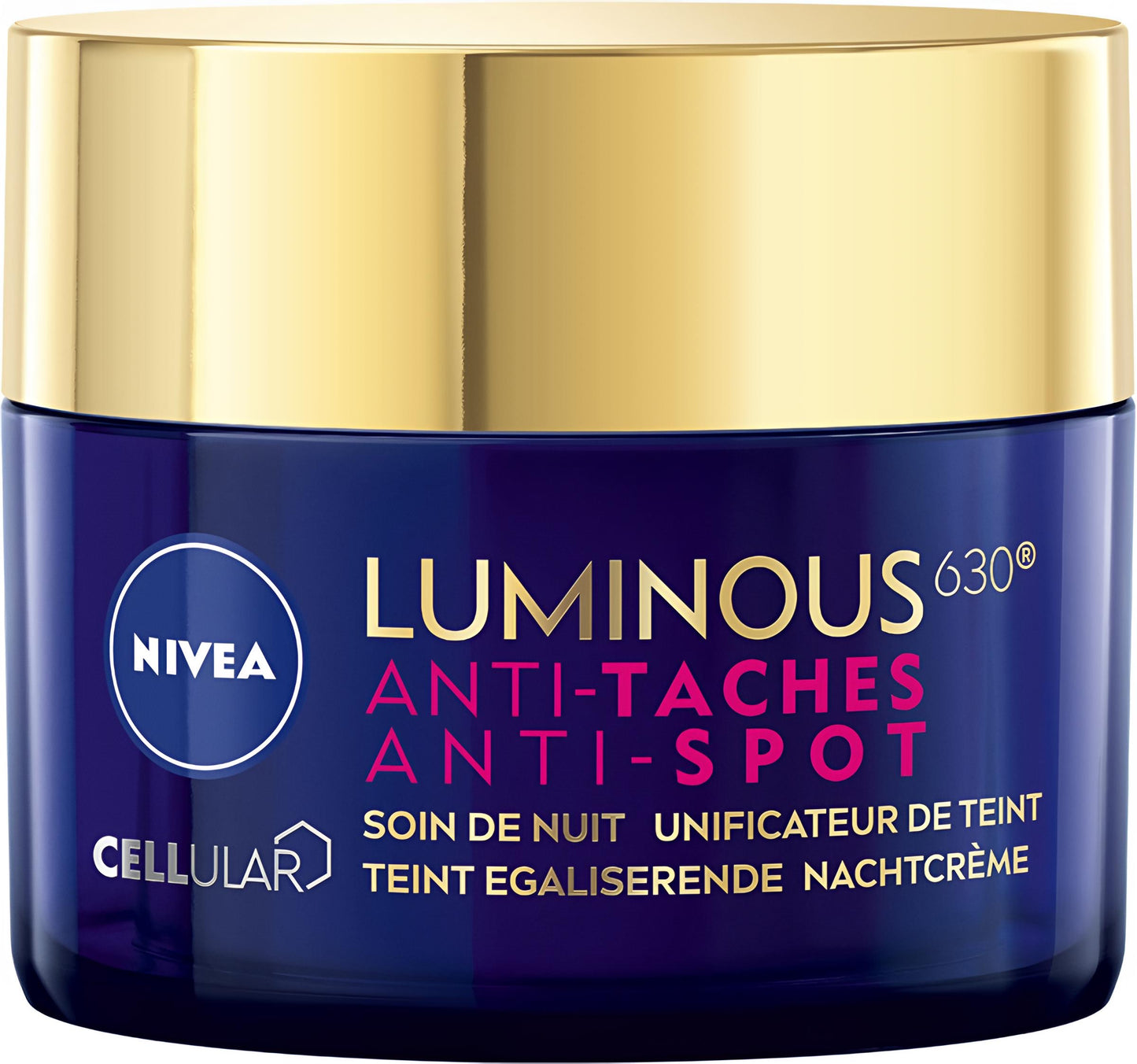 NIVEA Cellular LUMINOUS630 Anti-Spot Egaliserende Nachtcrème Gezicht - Anti-Pigmentvlekken Crème - Met Hyaluronzuur - 50 ml