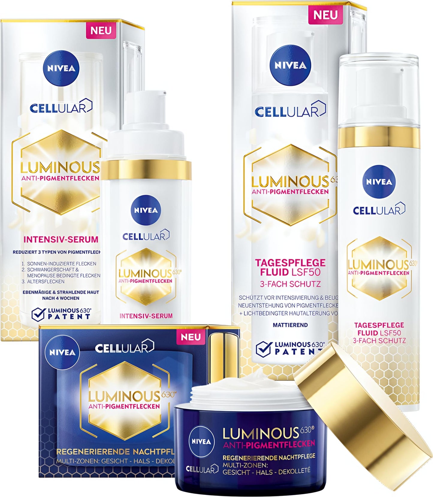 NIVEA Cellular LUMINOUS630 Anti-Spot Egaliserende Nachtcrème Gezicht - Anti-Pigmentvlekken Crème - Met Hyaluronzuur - 50 ml