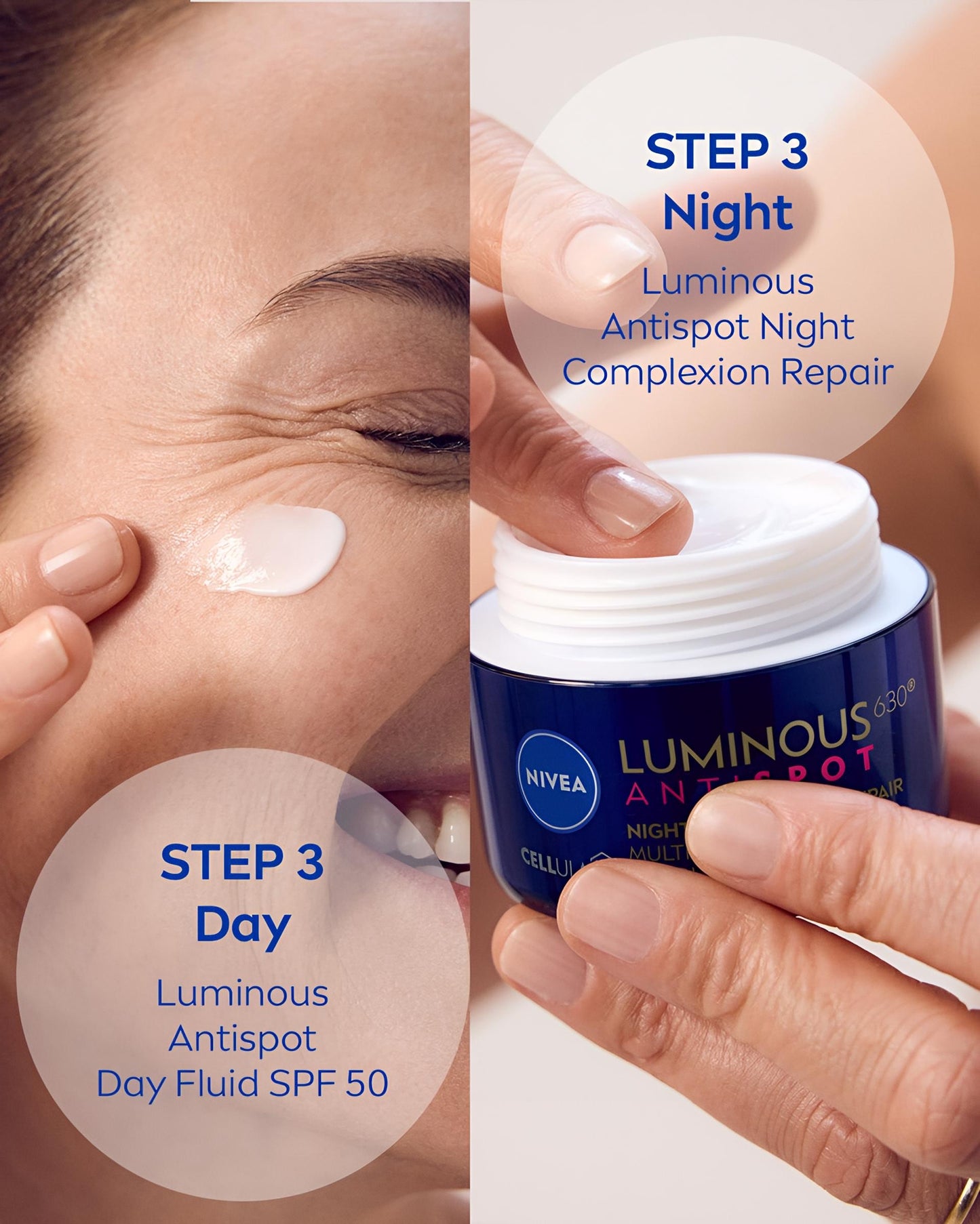 NIVEA Cellular LUMINOUS630 Anti-Spot Egaliserende Nachtcrème Gezicht - Anti-Pigmentvlekken Crème - Met Hyaluronzuur - 50 ml