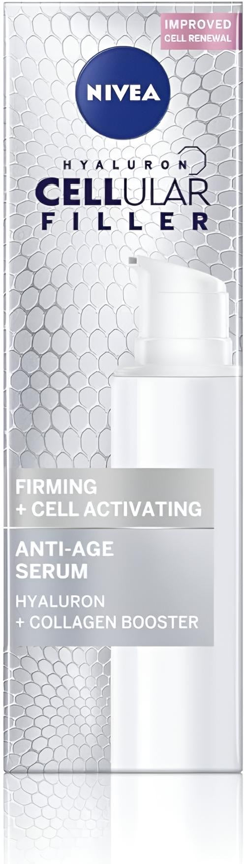 NIVEA Hyaluron Cellular Filler Verstevigend + Celactiverend Anti-Aging Serum (40 ml), Hydraterende Anti-Aging Crème, Krachtig Hyaluronzuur Anti-Aging Gezichtsserum