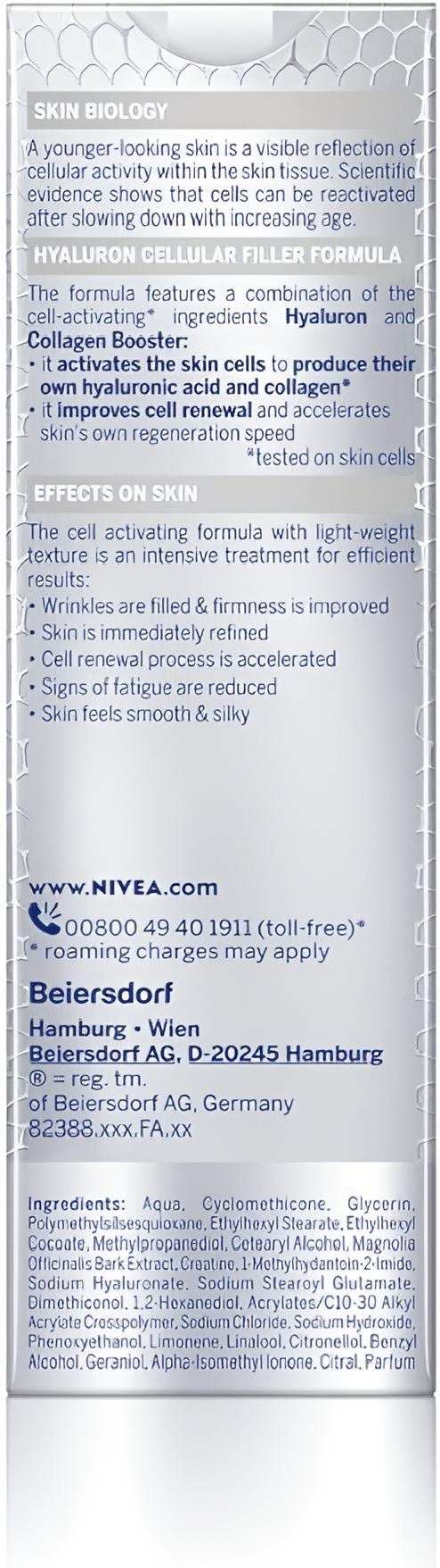 NIVEA Hyaluron Cellular Filler Verstevigend + Celactiverend Anti-Aging Serum (40 ml), Hydraterende Anti-Aging Crème, Krachtig Hyaluronzuur Anti-Aging Gezichtsserum