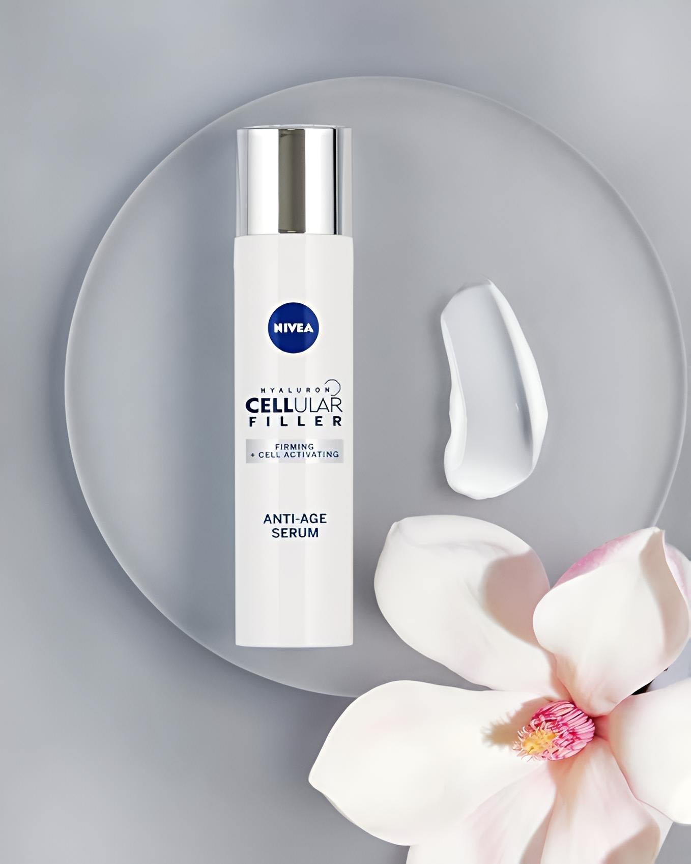 NIVEA Hyaluron Cellular Filler Verstevigend + Celactiverend Anti-Aging Serum (40 ml), Hydraterende Anti-Aging Crème, Krachtig Hyaluronzuur Anti-Aging Gezichtsserum