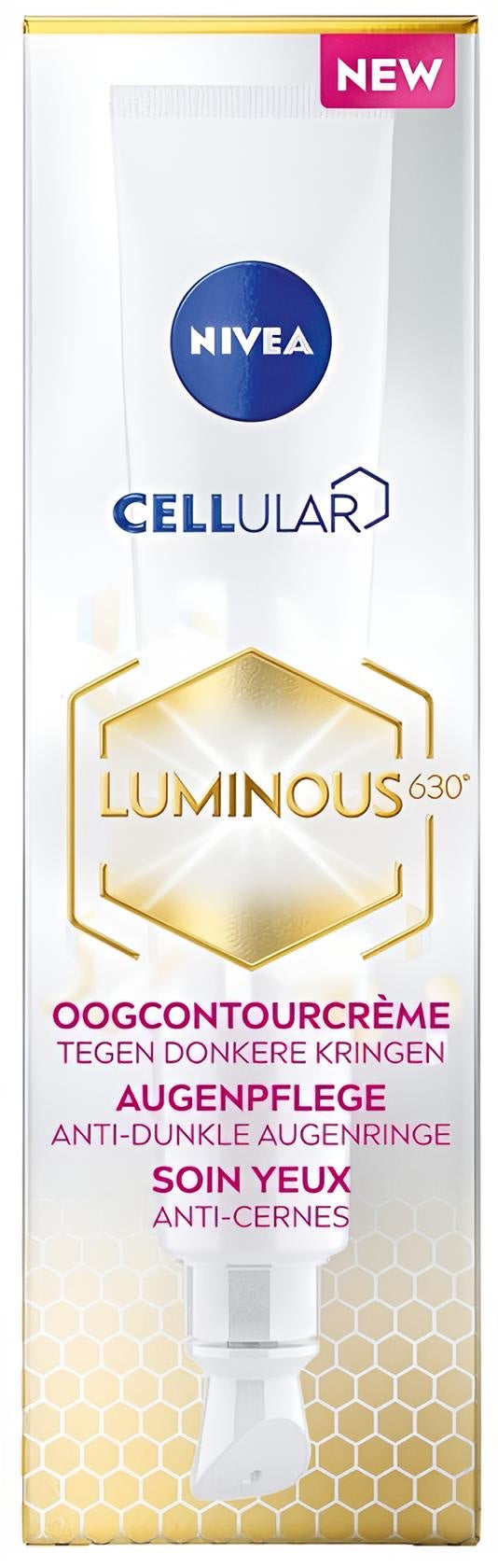 NIVEA CELLular LUMINOUS630 Oogcontourcrème - Oogcrème Donkere Kringen en Wallen en Anti rimpel - Alle huidtypen - Met hyaluronzuur en cafeïne - Eye Cream - 15 ml