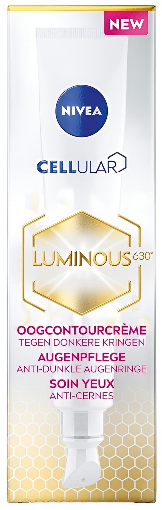 NIVEA CELLular LUMINOUS630 Oogcontourcrème - Oogcrème Donkere Kringen en Wallen en Anti rimpel - Alle huidtypen - Met hyaluronzuur en cafeïne - Eye Cream - 15 ml