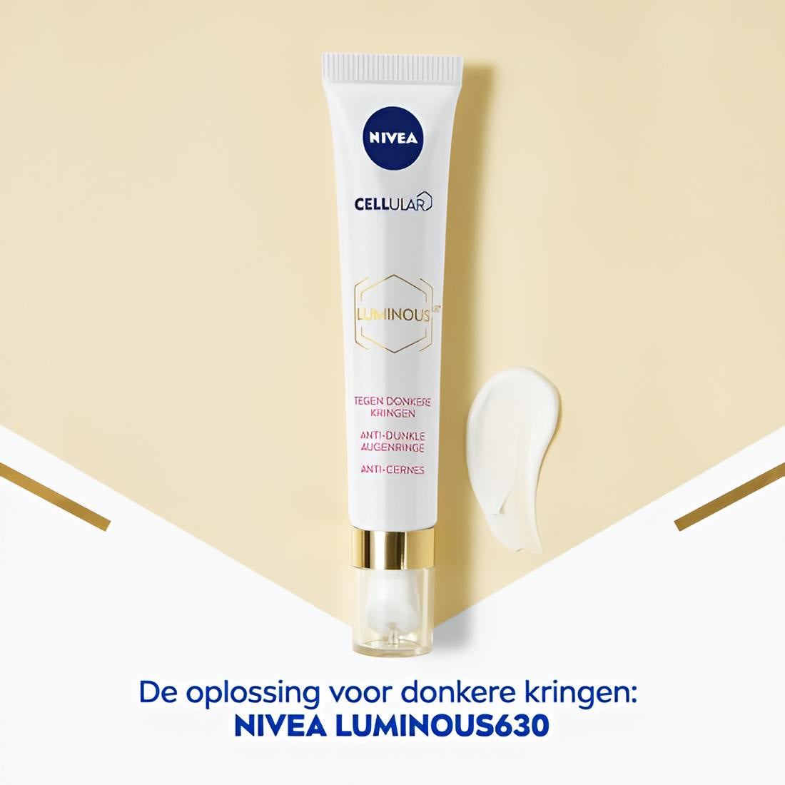 NIVEA CELLular LUMINOUS630 Oogcontourcrème - Oogcrème Donkere Kringen en Wallen en Anti rimpel - Alle huidtypen - Met hyaluronzuur en cafeïne - Eye Cream - 15 ml