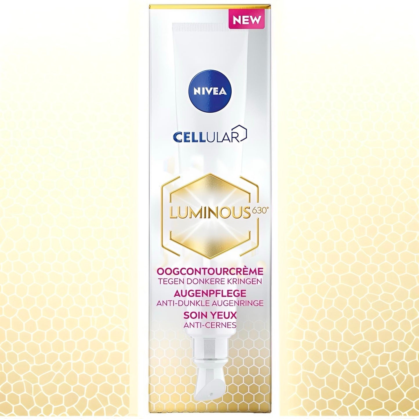 NIVEA CELLular LUMINOUS630 Oogcontourcrème - Oogcrème Donkere Kringen en Wallen en Anti rimpel - Alle huidtypen - Met hyaluronzuur en cafeïne - Eye Cream - 15 ml