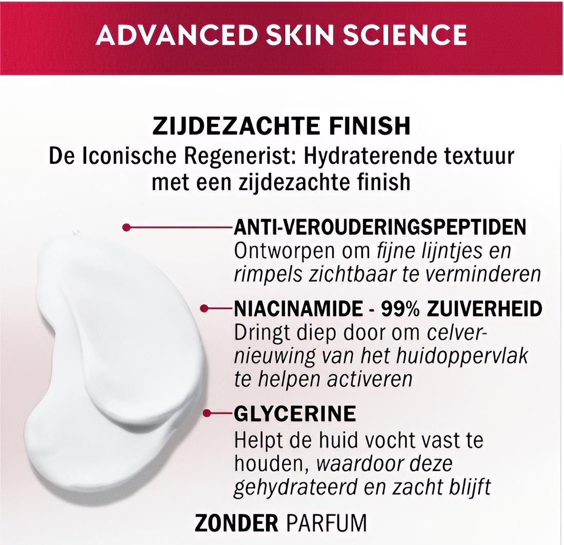Olay Regenerist Dagcrème - Actief verstevigende hydraterende gezichtscrème met niacinamide - Parfumvrij - 50 ml