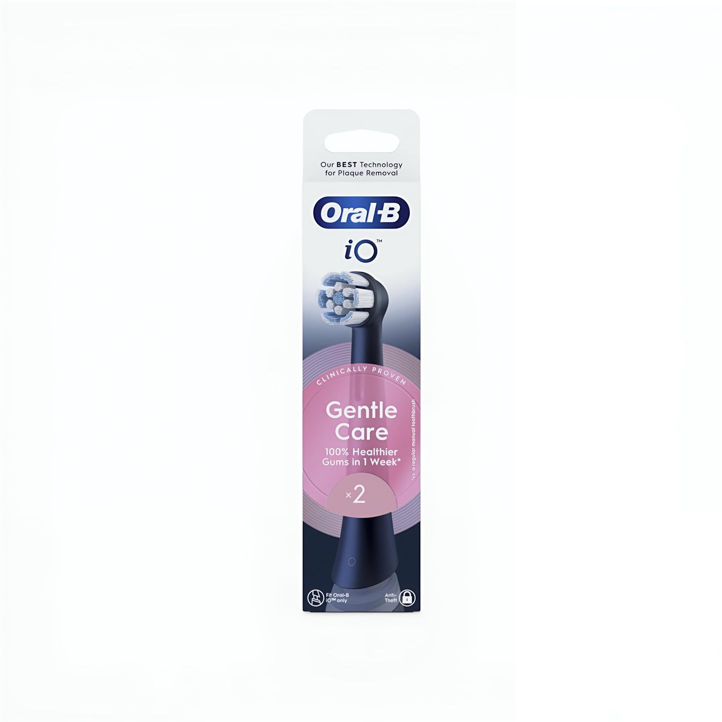 Oral-B io Gentle Care Originele opzetborstels - Voor Gevoelig Tandvlees - 2 stuks - Zwart