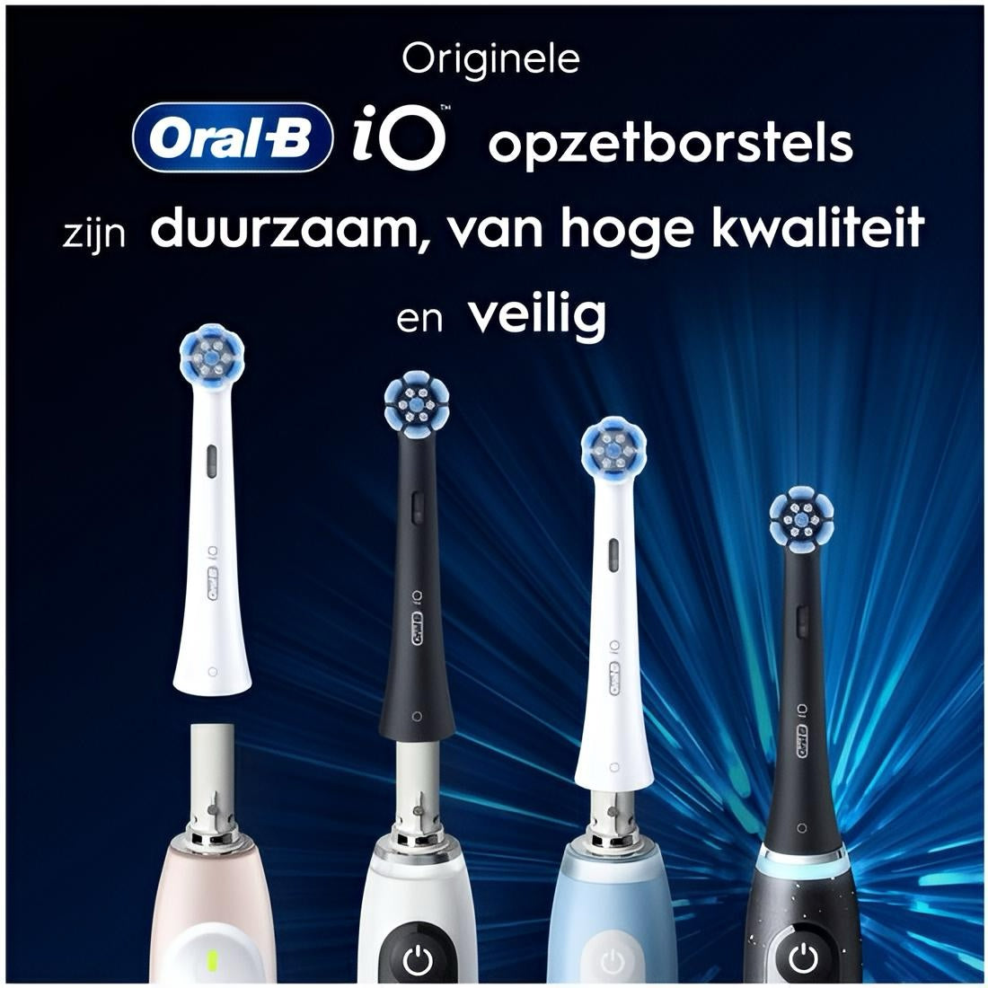 Oral-B io Gentle Care Originele opzetborstels - Voor Gevoelig Tandvlees - 2 stuks - Zwart