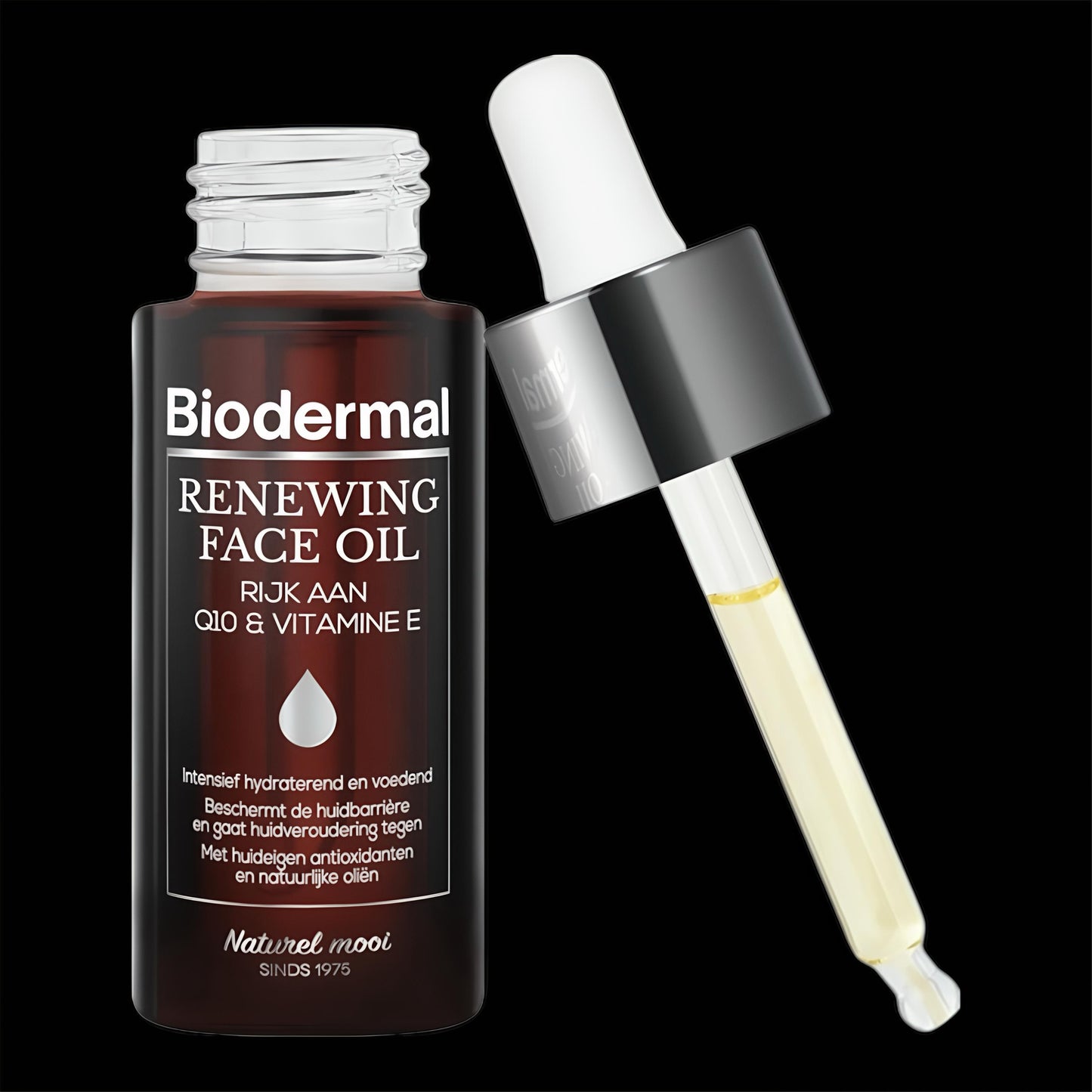 Biodermal gezichtsolie - Renewing Face Oil met krachtige huideigen antioxidanten Q10 - Perfect te mengen met dagcrème - Anti age Olie - 30ml
