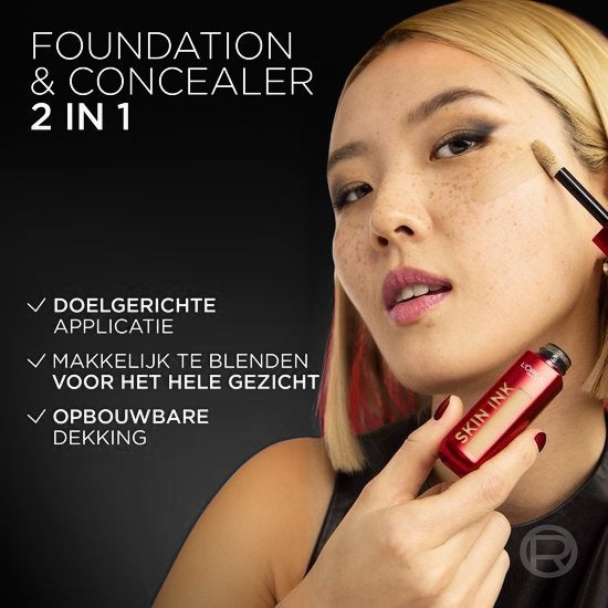 L’Oréal Paris Infaillible Skin Ink 100 Light Warm Foundation - Langhoudende Foundation en Concealer in 1 - Lichte textuur - 15ml