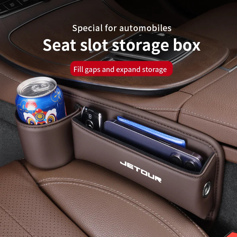 Auto-opbergbox en afwerkingsbox voor de ruimte tussen de lederen achterbank voor Chery Jetour X70 X70SM X90 X95 DASHING i-DM T2T3 Auto-opbergbox