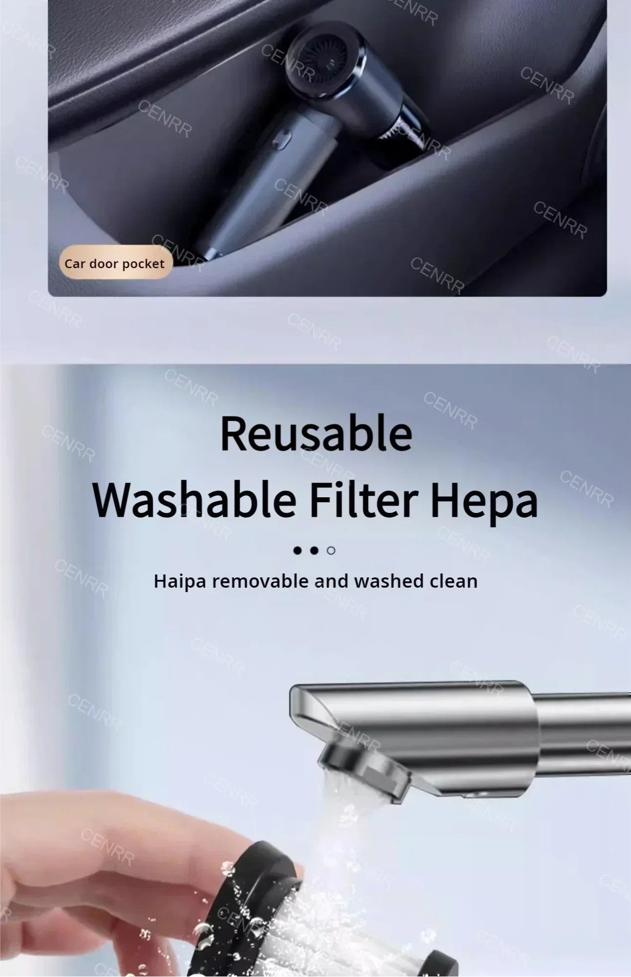 CENRR 210000PA Mini Car Vacuum Cleaner Wireless Powerful Vacuum Car Cleaner Handheld Portable Vacuum Cleaner Cleaning Machine