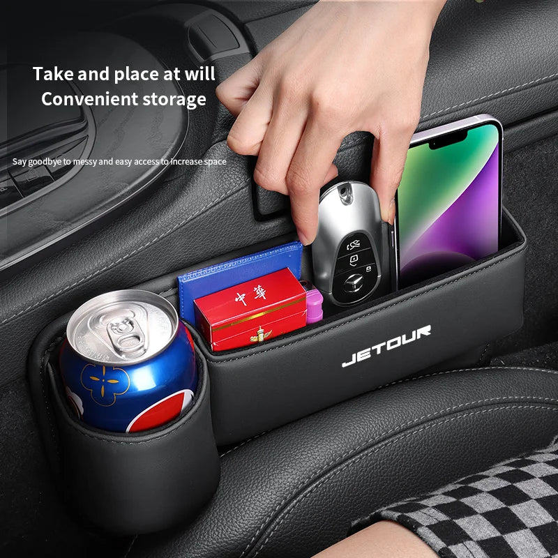 Auto-opbergbox en afwerkingsbox voor de ruimte tussen de lederen achterbank voor Chery Jetour X70 X70SM X90 X95 DASHING i-DM T2T3 Auto-opbergbox