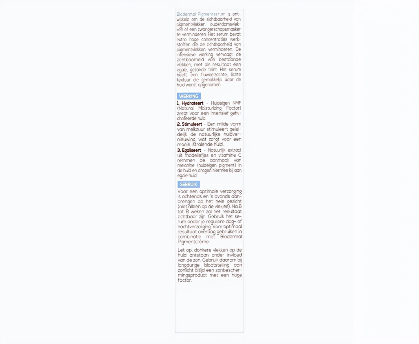 Biodermal Pigmentserum - Pigmentvlekken creme - Vermindert pigmentvlekken - 30ml