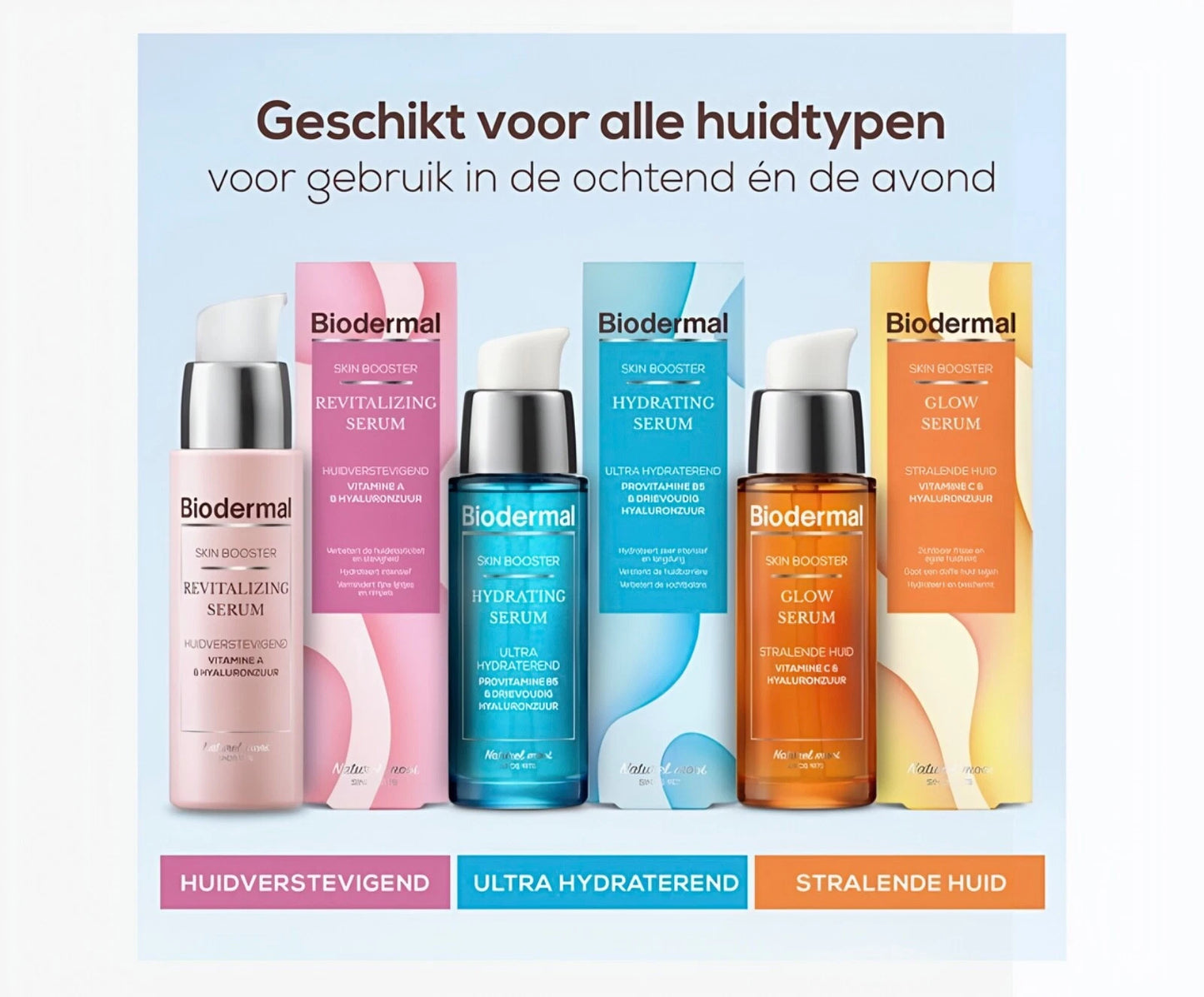 Biodermal Skin Booster Hydrating serum – Ultra hydraterend, Hydrateert zeer intensief en langdurig met hyaluronzuur en Vitamine B - Hyaluronzuur serum 30ml
